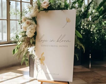 Wildflower Bridal Shower Welcome Sign: Editable Floral Template (Digital Download)