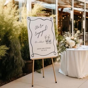 Engagement Party Welcome Sign | Welcome Engagement Sign | Engagement Decor | Engaged Personalized Sign Digital Download