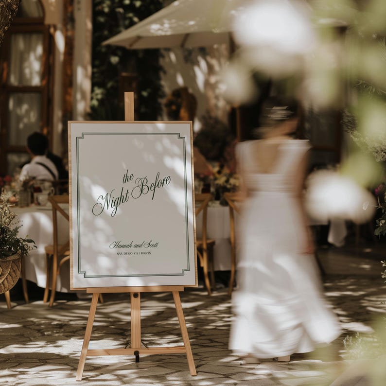 Old Money Rehearsal Dinner Welcome Sign Template: Customizable Canva ...