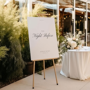 Editable The Night Before Rehearsal Dinner Welcome Sign Template: Modern Minimalist Design (Digital Download)