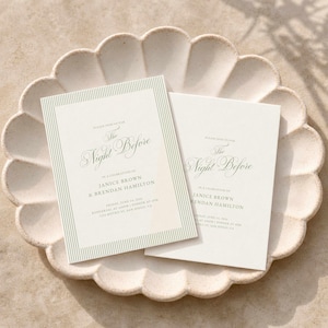 Editable The Night Before Invitation Template, Green Vintage Estate Rehearsal Dinner Invite (Digital Download) EP10