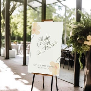 Floral Baby Shower Welcome Sign - Editable Template (Digital Download)