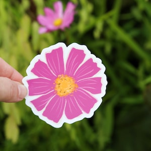 Pink Cosmo Flower Vinyl Sticker
