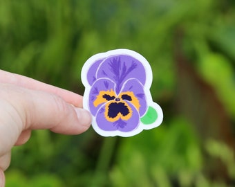 Purple Pansy Flower Vinyl Sticker