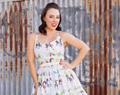 50's style My Pretty Pony carousel Print Cotton Dress, Pinup, vintage reproduction, novelty print