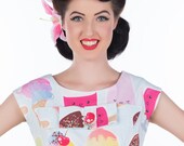 50's style The Sweet Life Dress, Kawaii, Icecream, Pinup, vintage reproduction, novelty print