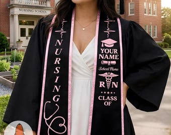 Customized Nursing Stole, Nursing Graduation Stole, RN Stole Nursing Stole Graduation 2026, Nursing Graduation, Nursing Stole Graduate 2026