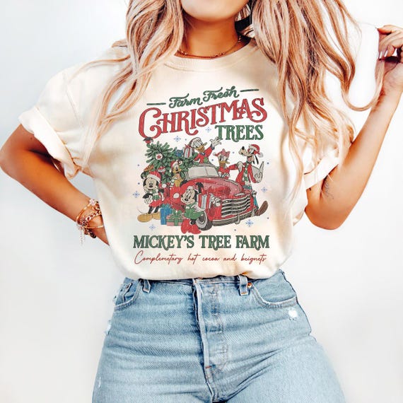 Retro Disney Farm Fresh png design, Mickey's Tree Farm, Mickey And Friends Christmas, Christmas Disney Family, Christmas Gift