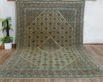 9.6x12.9 ft, Vintage Turkish Rug, Medallion Area Rug, Style Luxury Rug, Modern Area Rug, Hand Knotted Rug, Handmade Washable Wug