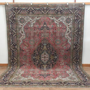 Red Vintage Turkish Wool Rug - 8x11 Boho Area Rug