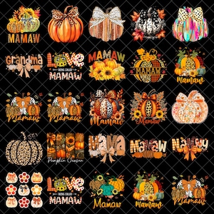 Mamaw Kürbis PNG Bundle, Herbst Leopard Kürbis Sublimation, Herbst Oma PNG, Thanksgiving Kürbis png, Digitaler Download