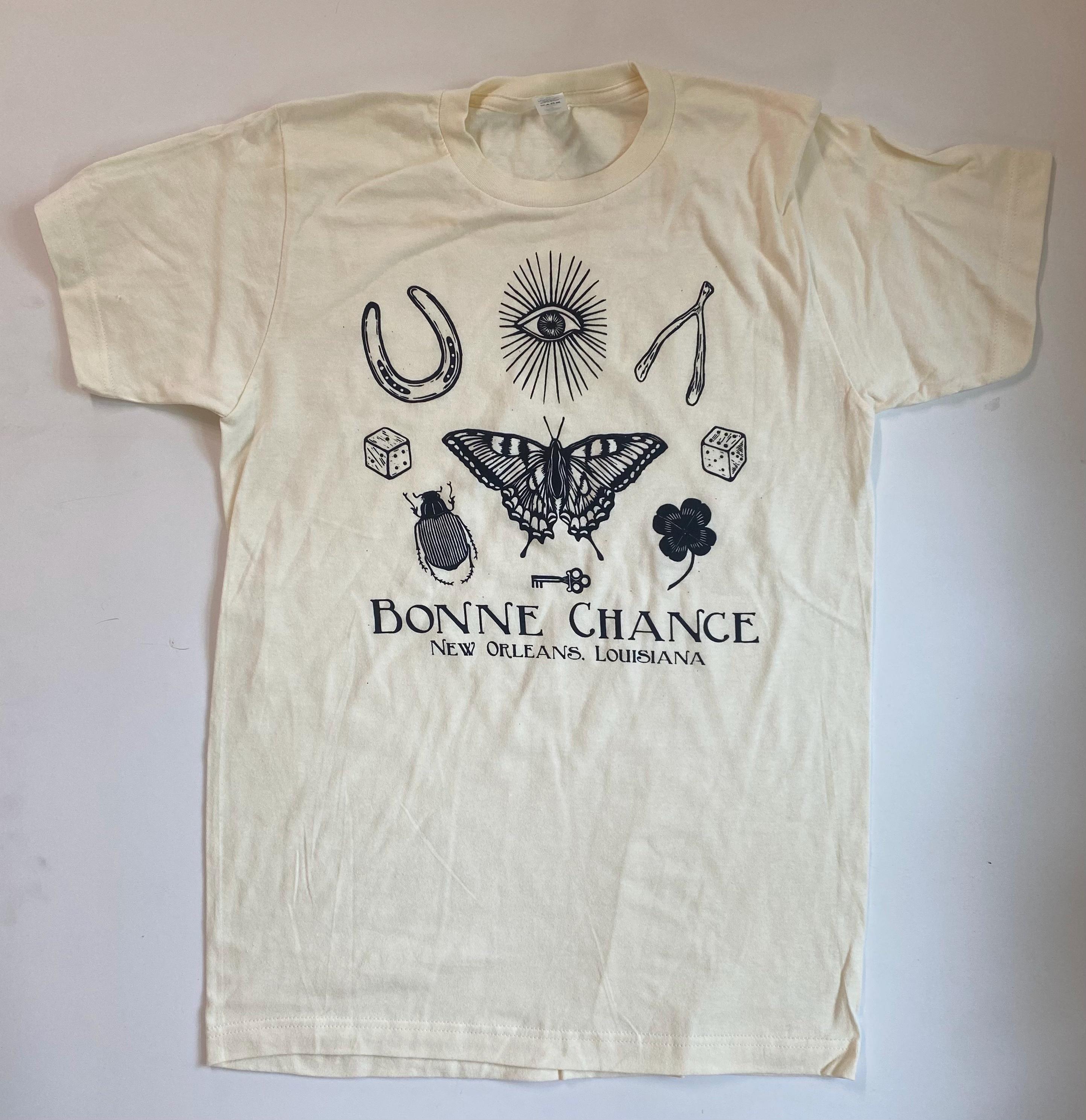 Bonne Chance New Orleans T-Shirt: Good Luck Symbols Screen Print