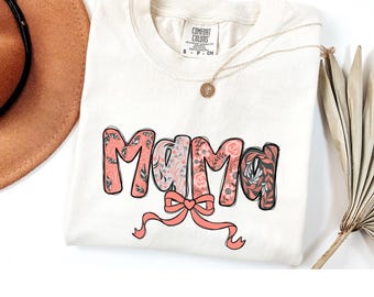 Comfort Colors Mama T-Shirt, Floral Design, Mother's Day Gift