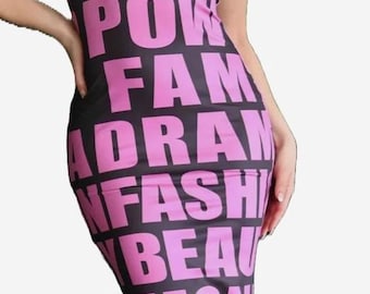 Lettering Tube Maxi Dress