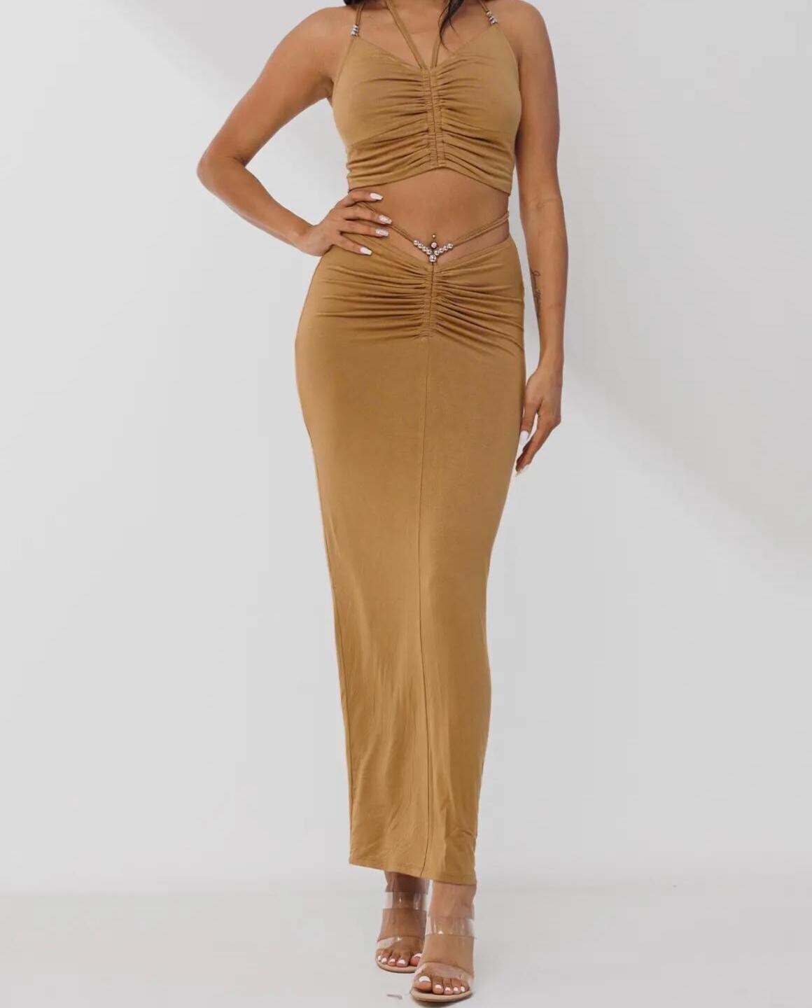 Take the Reigns Crop Top & Skirt