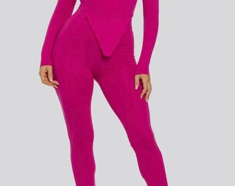 Speelse top en legging met slarand