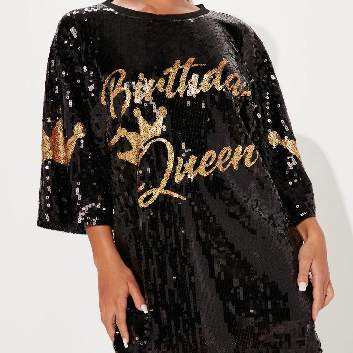 sequin birthday queen dress Sparkle KissProm A-Line Lace Top red-carpet while the lace Color:Mint Green
