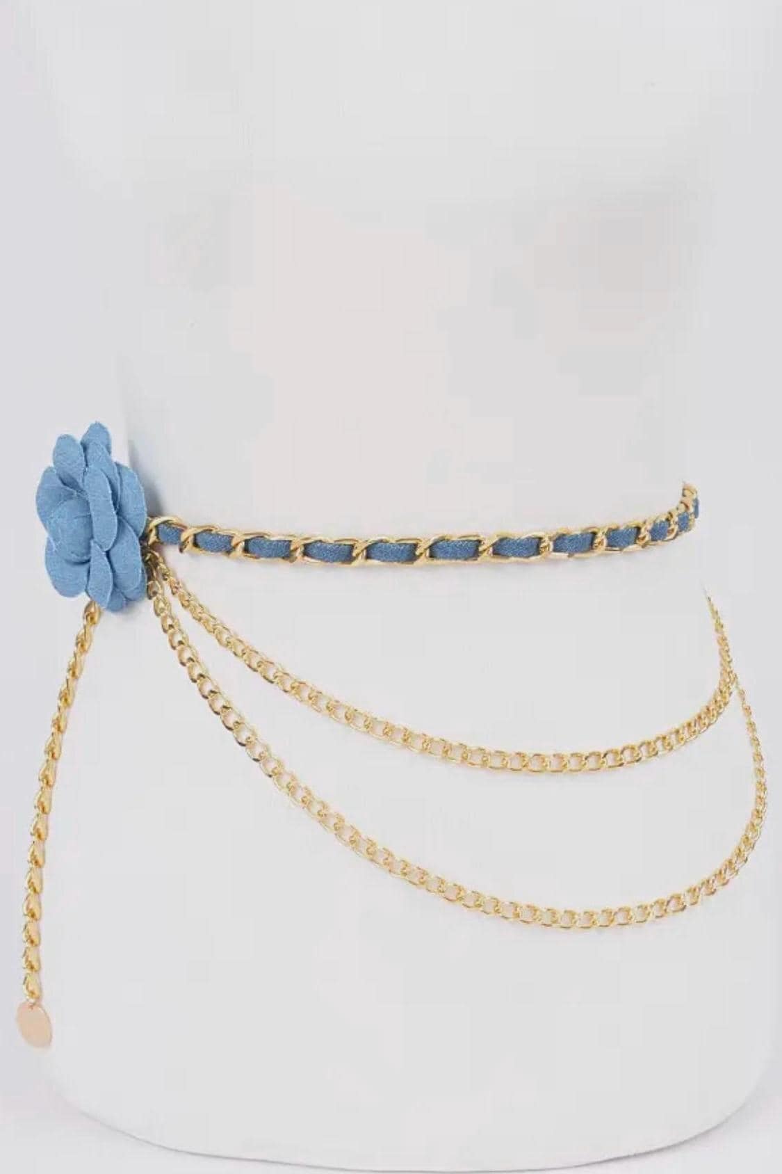 Vintage gold and blue clasp chain belt Gold and Blue Chain Belt - Etsy main image 2