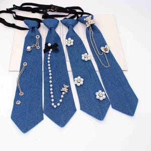Denim Necktie Necklace - Etsy display picture 1