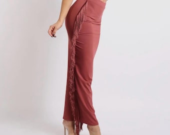 Home on the Fringe Maxi Skirt