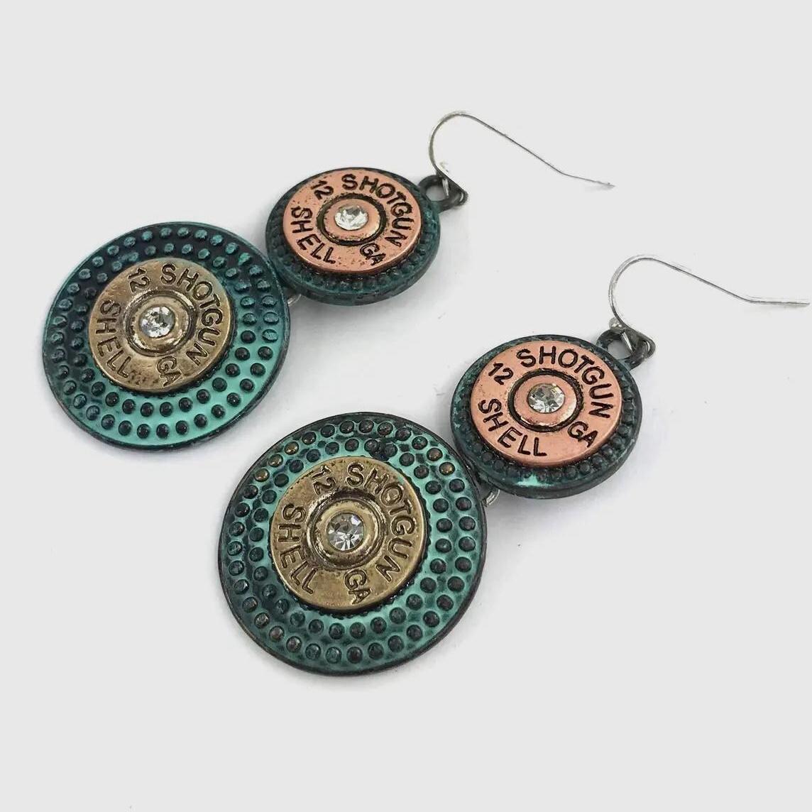 Boucles D'oreilles Pendantes Breloques Pistolet, Obus, Fusil - Style Chasseur, Neuf Sans Emballage