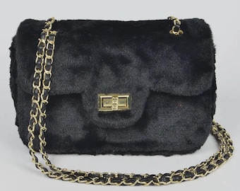 Uptown Fur Flap Bag