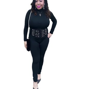 Black Turtleneck Jumpsuit