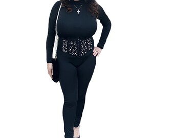 Black Turtleneck Jumpsuit