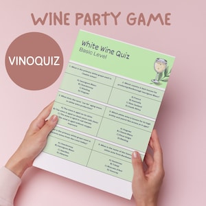 White Wine Trivia Quiz: Party Game with Pairing Tips (Instant PDF Download)