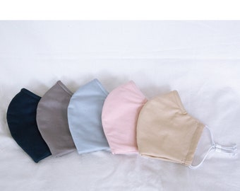 100% GOTS Certified Organic Cotton, Masks with Built in Filter, 3 sizes, 5 colors, Made in US