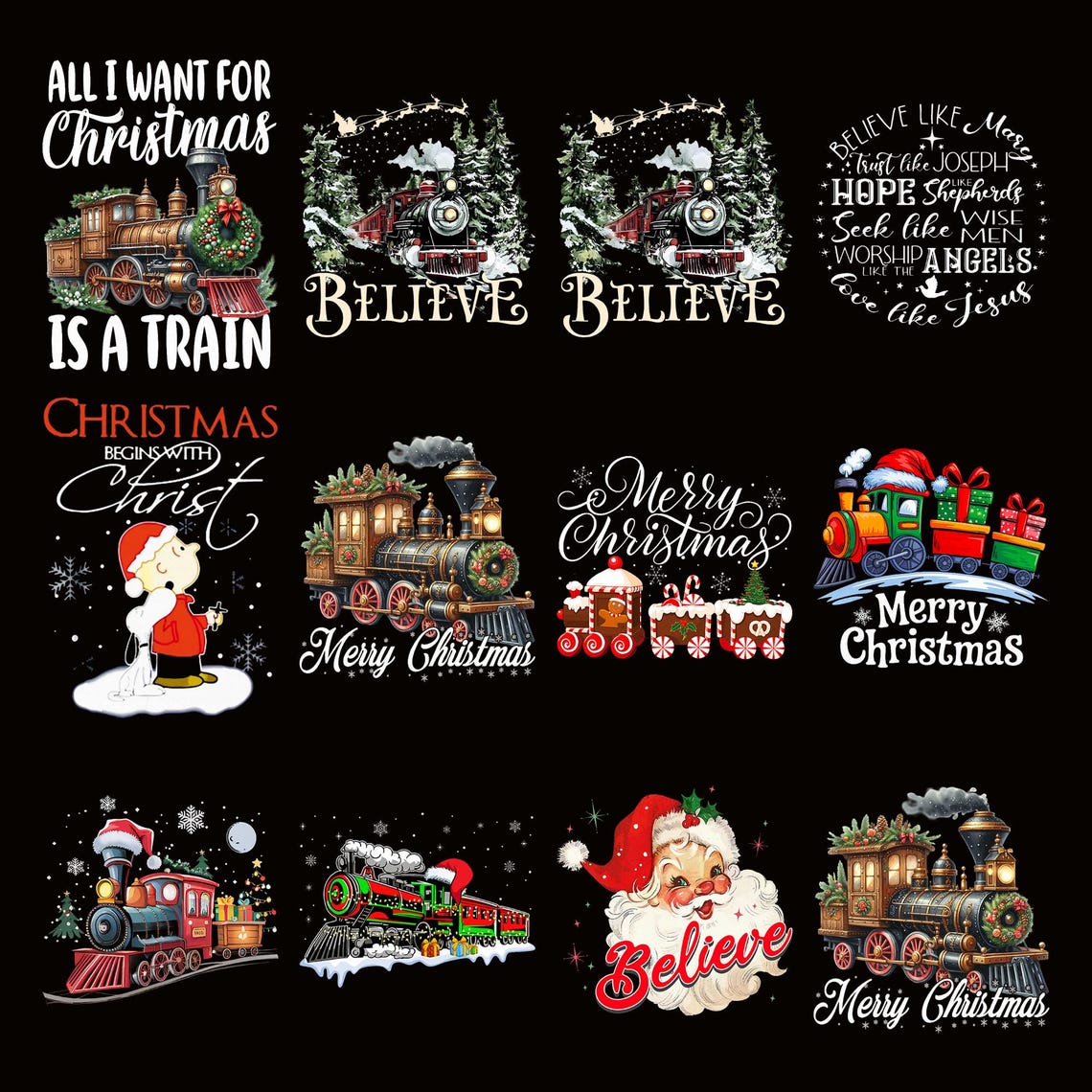Believe North Pole Train Png Bundle: Polar Express, Merry Christmas ...