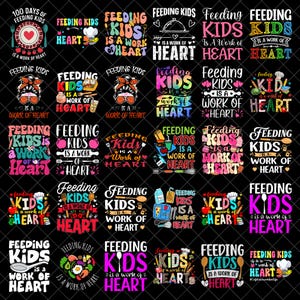 Feeding Kids is A Work of Heart Png Bundle, Cafeteria Worker, Student ...
