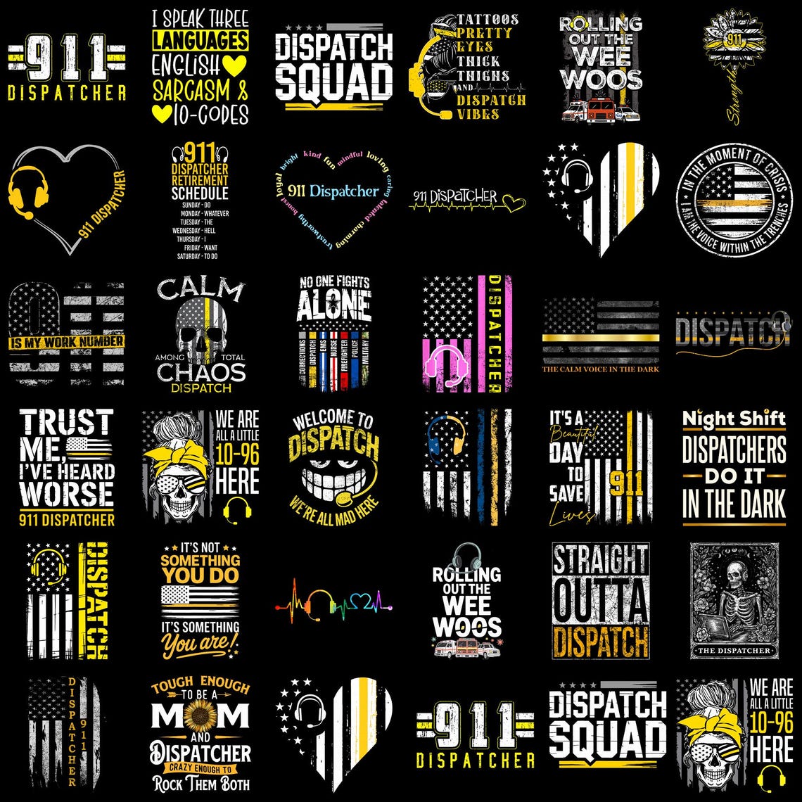 911 Dispatcher PNG Bundle, Dispatch Squad Shirt Design, Emergency ...