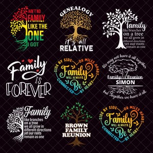 Family Tree PNG, Family Reunion PNG, Family Roots Quote png, Genealogy Tree png, Family Is Forever png, Together We Have It All png