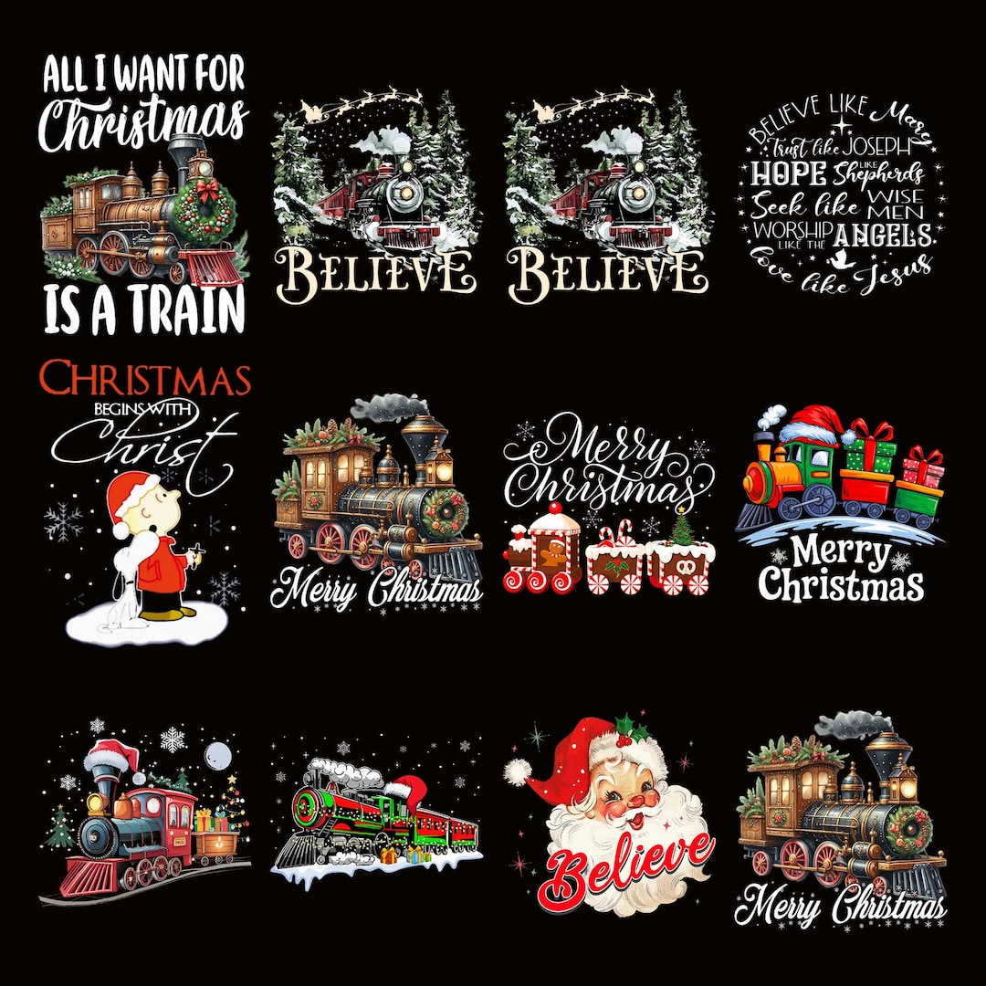 Believe North Pole Train Png Bundle: Polar Express, Merry Christmas ...