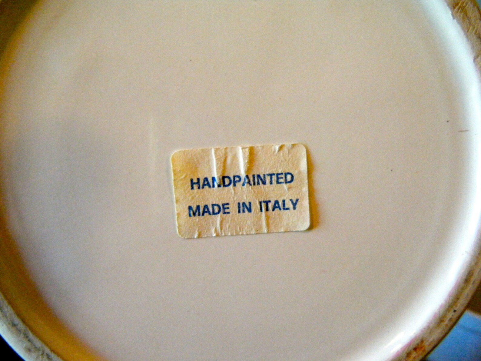 Set 4 White Eartenware Kitchen Canisters with Blue Stripes Etsy