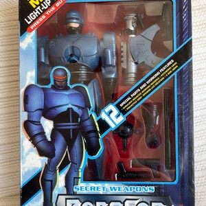 RoboCop Alpha Commando con figura de acción de armas secretas, 1998, Toy Island, Figura en caja en buen estado, JUGUETE, Coleccionable vintage