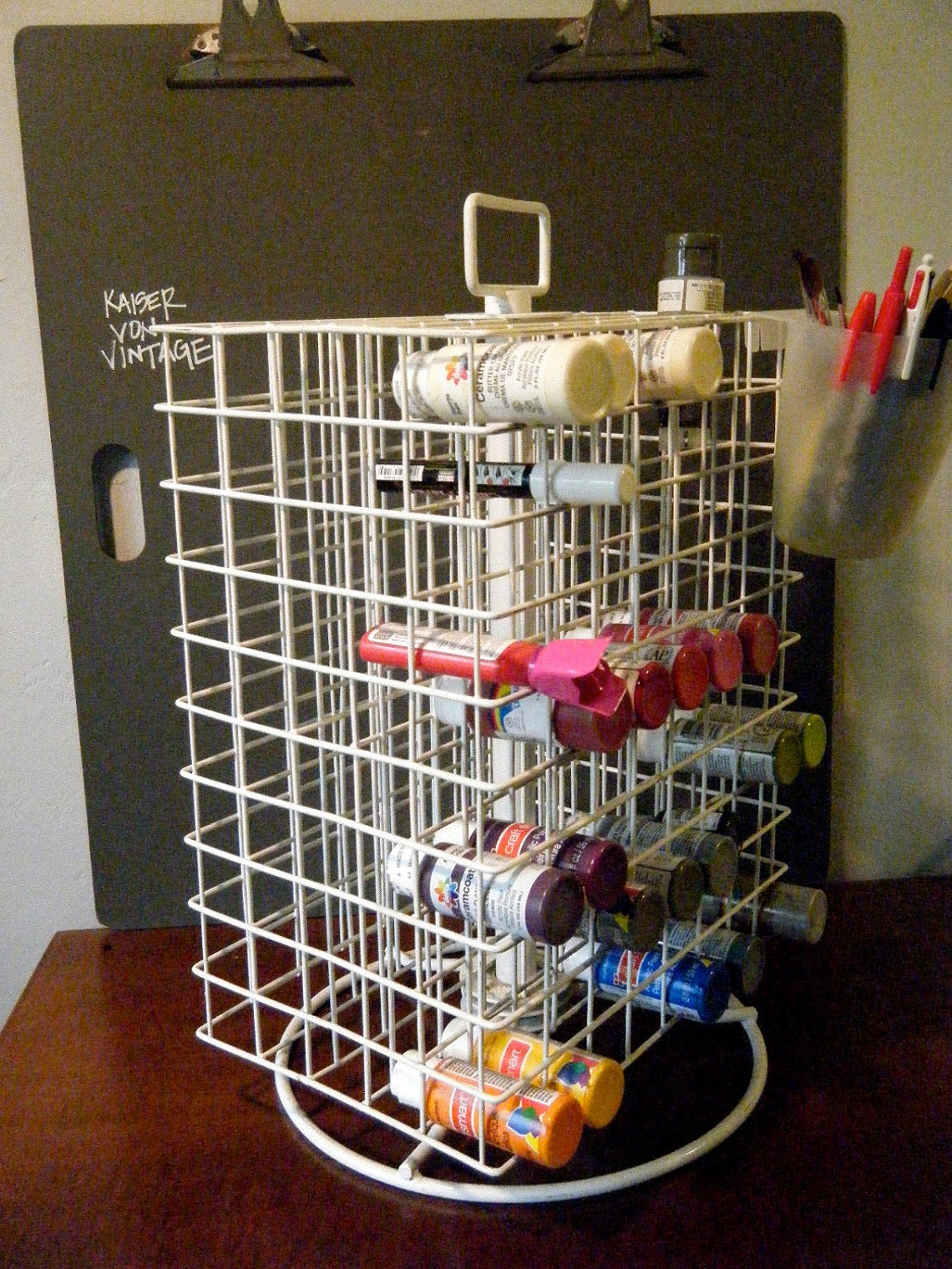 Revolving White Wire 2 oz. Acrylic Paint Rack Holder Studio Etsy