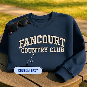 Custom College Embroidered Sweatshirt Hoodie or T-Shirt | Personalized Varsity Text Shirt | University Sports Team Spirit Embroidery Gift