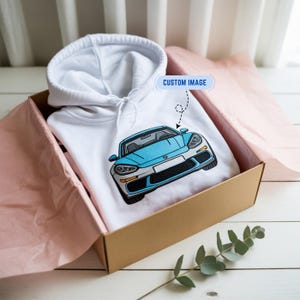 Custom Car Embroidered Hoodie – Personalized Auto T-Shirt, Sweatshirt or Hoodie – Gift for Car Lovers, JDM Fans, Auto Enthusiasts