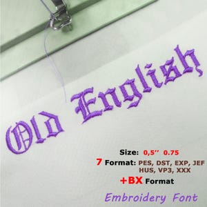 Old English Embroidery Font, BX font, Mini embroidery font 0.5&#39;&#39; 0.75&#39;&#39;, PES font, Font for Embroidery, Pes Dst Jef VP3 Exp Hus Xxx