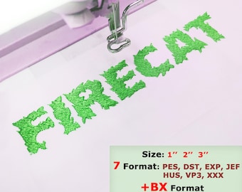 Firecat Embroidery Font, BX Font, Monogram Alphabet Machine Embroidery Design, pe Font for Embroidery, Cursive Embroidery Font, Alphabet PES
