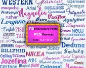 PES Embroidery Fonts for Brother Machine, 75 PES Fonts, Modern Embroidery Fonts, Digital Download