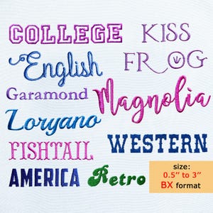 10 BX Embroidery Font Bundle, Machine Embroidery Font BX, BX font for Embroidery, cursive embroidery font, Embroidery alphabet