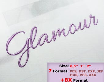 Script Embroidery font, BX font, 0.5"  1"  2" Formats: Bx Pes Dst Exp Jef VP3 Hus Xxx, BX Embroidery fonts, PES Font, Mini Embroidery Font