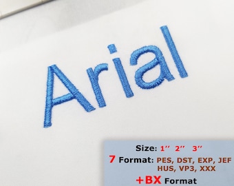 Arial Embroidery Font, BX Embroidery fonts,  BX font, PES Font, Machine Embroidery, Embroidery Designs, Bx Pes Dst Exp Jef VP3 Hus Xxx Fonts
