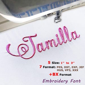 Embroidery Alphabet, BX font, Pes Dst Jef VP3 Exp Hus Xxx, Script Embroidery Font, Digitized Machine Font, Digital Download