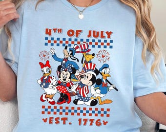 Chemise joyeux 4 juillet Mickey et ses amis, chemise rétro Disney 4 juillet, joyeux 4 juillet, t-shirt voyage en famille Disney 372960