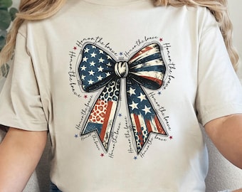 Coquette 4th of July T-Shirt Coquette USA Flag Shirt, American Flag Shirt, 4th July Party Shirt, American  Trendy Summer Shirts 373220