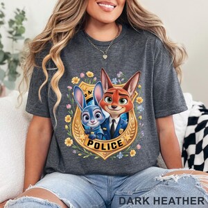 Chemise avec insigne de police Zootopia, chemise Judy Hopps, chemise Nick Wilde, chemise Disney Welcome To Zootopia, t-shirt police Zootopia 373856 image 5